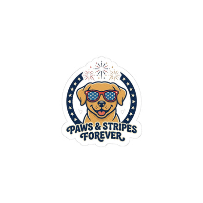 Paws & Stripes Forever Sticker | Americana 4th of July, Retro Patriotic Palette