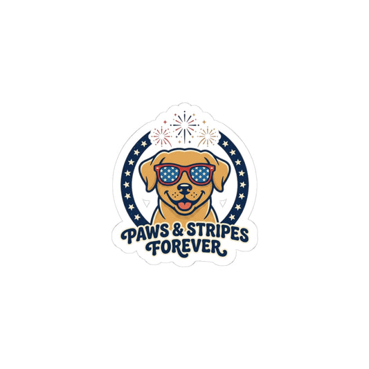 Paws & Stripes Forever Sticker | Americana 4th of July, Retro Patriotic Palette