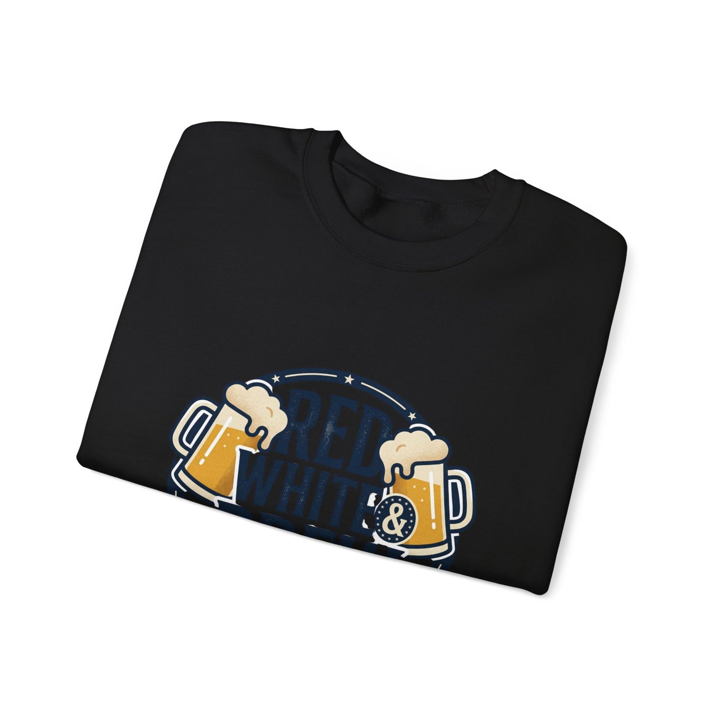 Red White & Brew Sweatshirt | Americana, Vintage Distressed, 4th of July