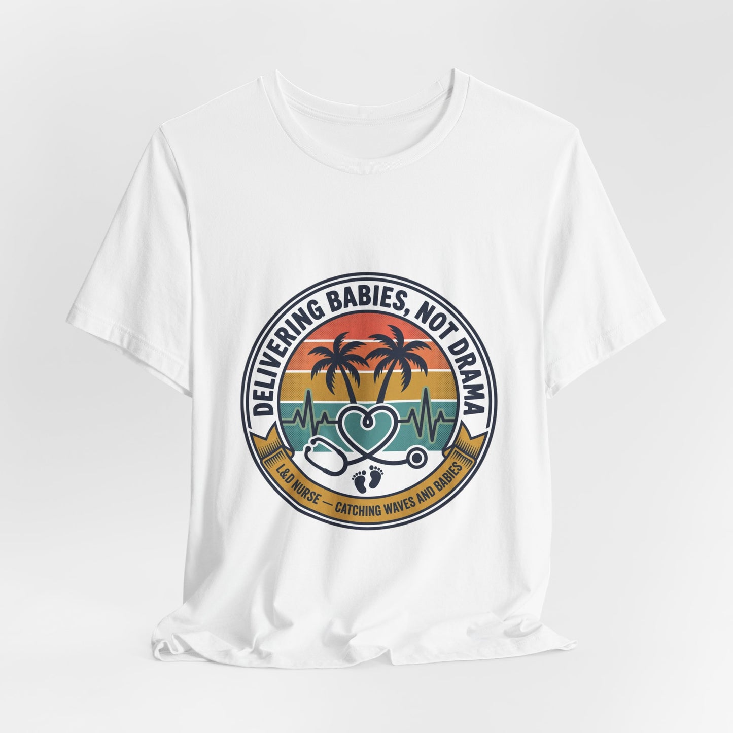Retro Sunset Palm Badge Tee | Americana, vintage distressed 4th of July
