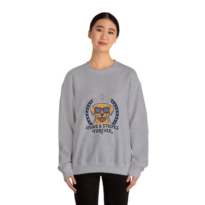 Paws & Stripes Forever Sweatshirt | Americana Retro, vintage distressed patriotic palette
