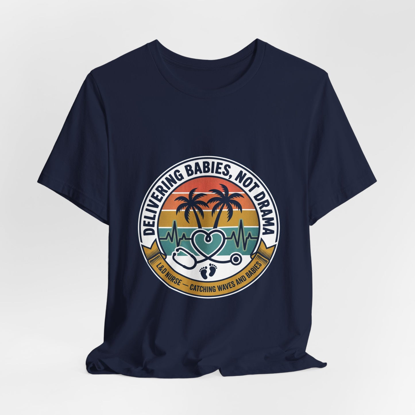 Retro Sunset Palm Badge Tee | Americana, vintage distressed 4th of July
