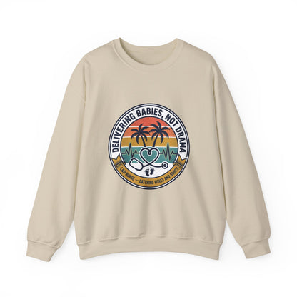 Retro Sunset Palms Crewneck, vintage distressed Americana, summer BBQ 4th of July