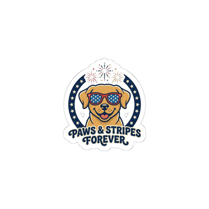 Paws & Stripes Forever Sticker | Americana 4th of July, Retro Patriotic Palette