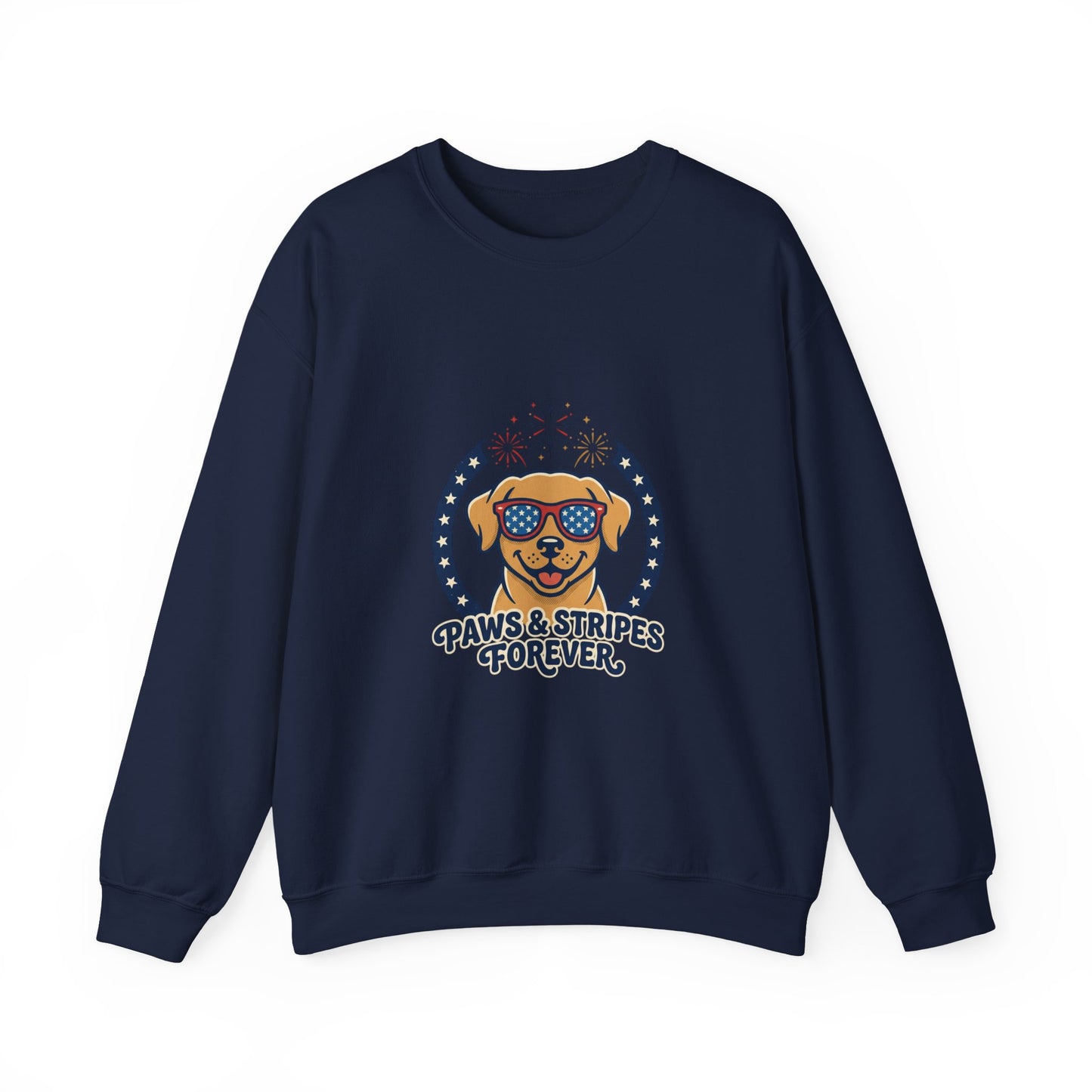 Paws & Stripes Forever Sweatshirt | Americana Retro, vintage distressed patriotic palette