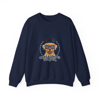 Paws & Stripes Forever Sweatshirt | Americana Retro, vintage distressed patriotic palette