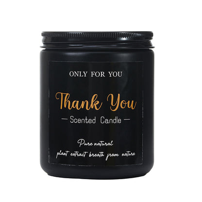 Aromatherapy Candle Black Glass Soy Wax