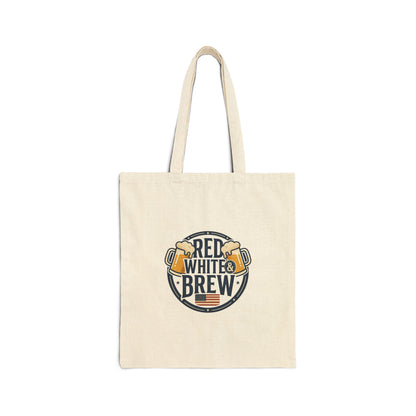 Red White Brew Tote | Americana Retro Fourth of July, Vintage Patriotic Palette