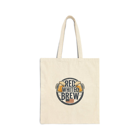 Red White Brew Tote | Americana Retro Fourth of July, Vintage Patriotic Palette