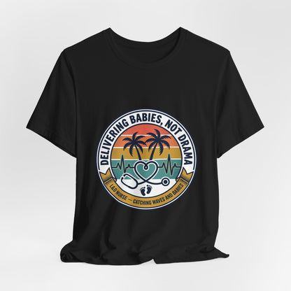 Retro Sunset Palm Badge Tee | Americana, vintage distressed 4th of July