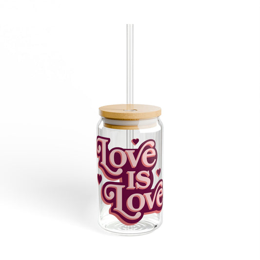 This 16oz “Love Is Love” retro sipper glass is the perfect mix of vintage vibes and modern pride. Designed with bold, retro typography and a timeless message, it’s made for iced coffee lovers, matcha...