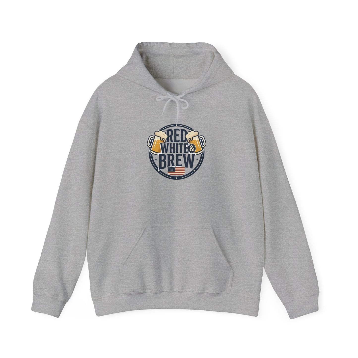 Red White Brew Hoodie | Americana, vintage distressed patriotic palette
