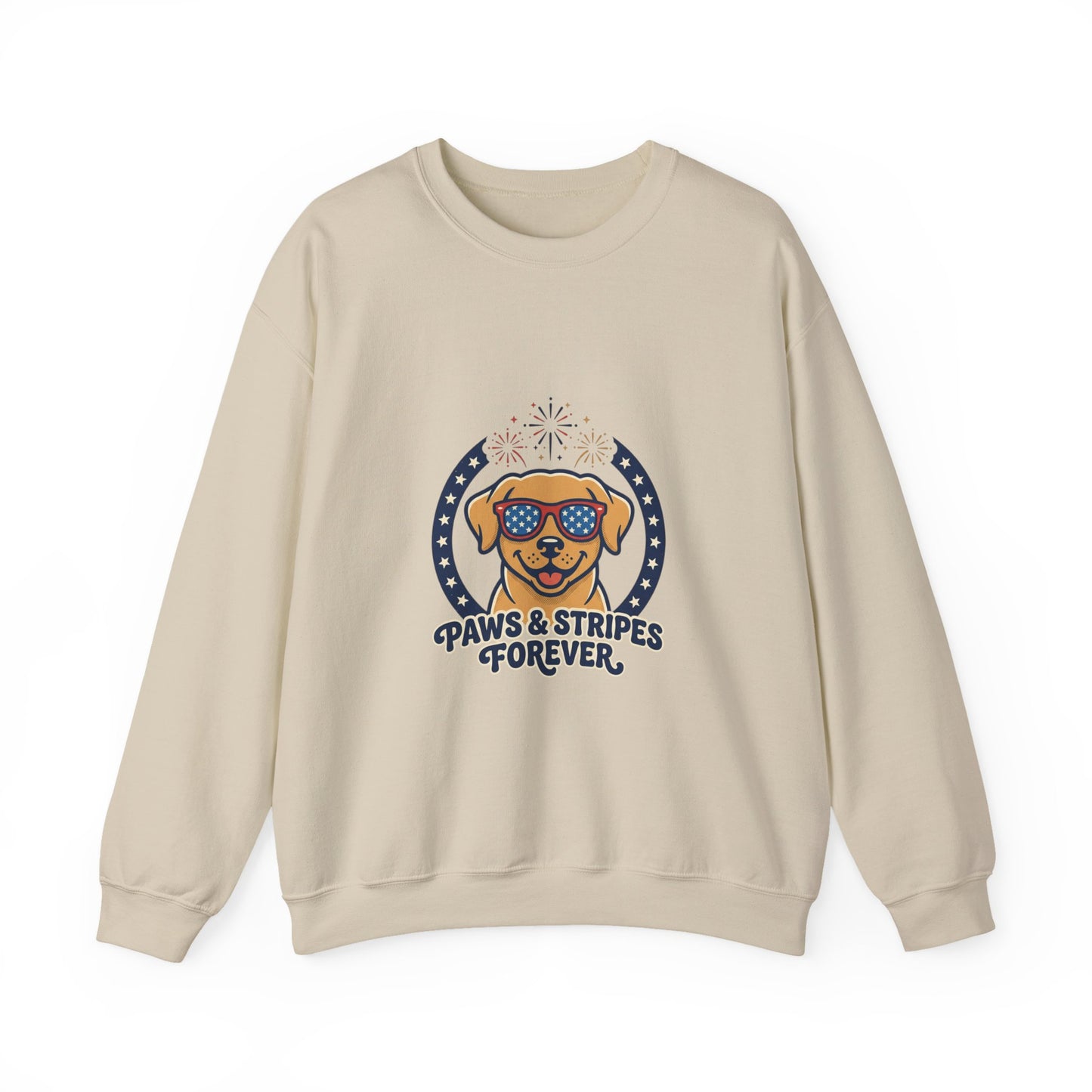 Paws & Stripes Forever Sweatshirt | Americana Retro, vintage distressed patriotic palette