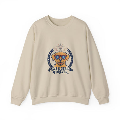 Paws & Stripes Forever Sweatshirt | Americana Retro, vintage distressed patriotic palette