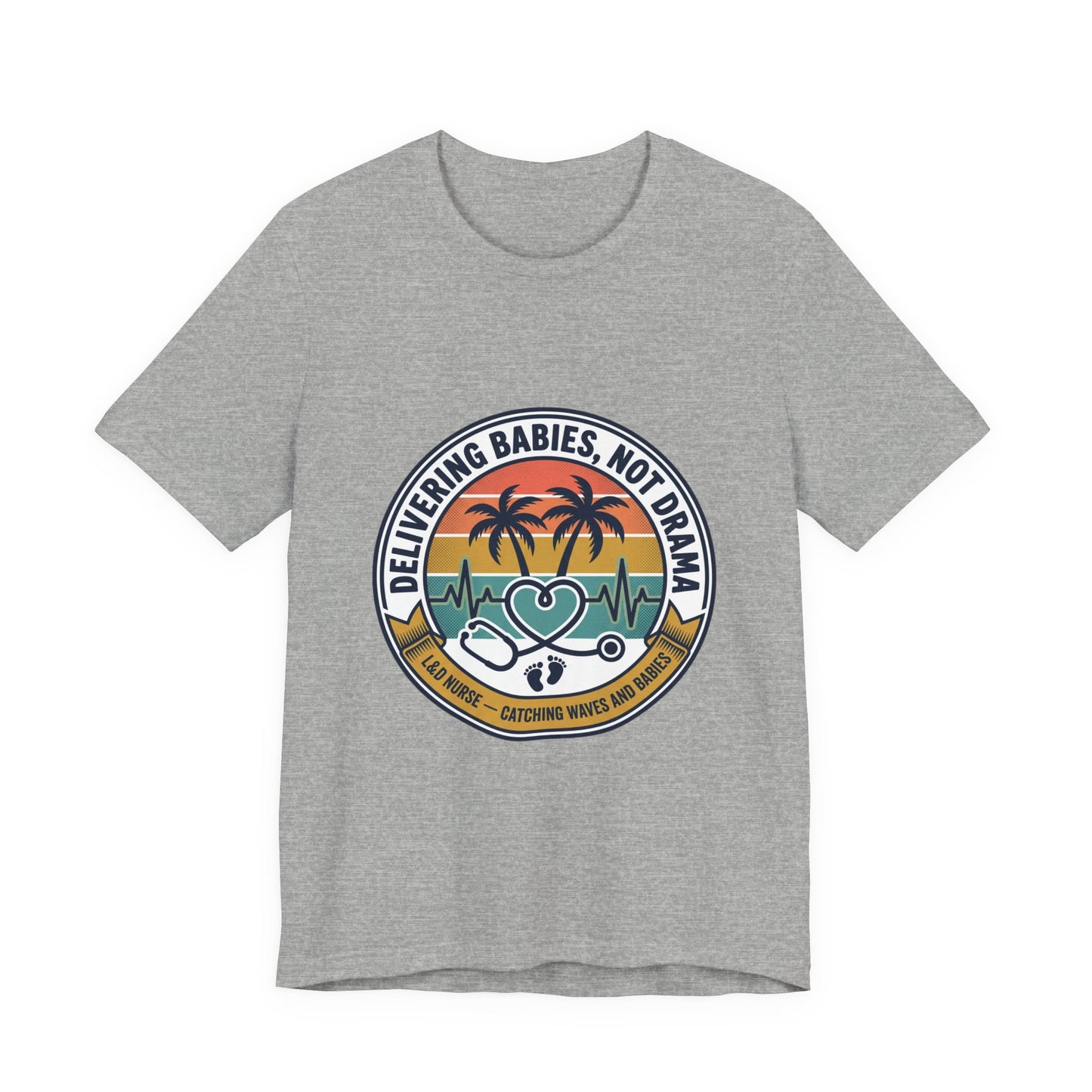 Retro Sunset Palm Badge Tee | Americana, vintage distressed 4th of July