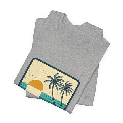 Summer Calm Beach T‑Shirt — Retro Palm Tree Sunset Tee