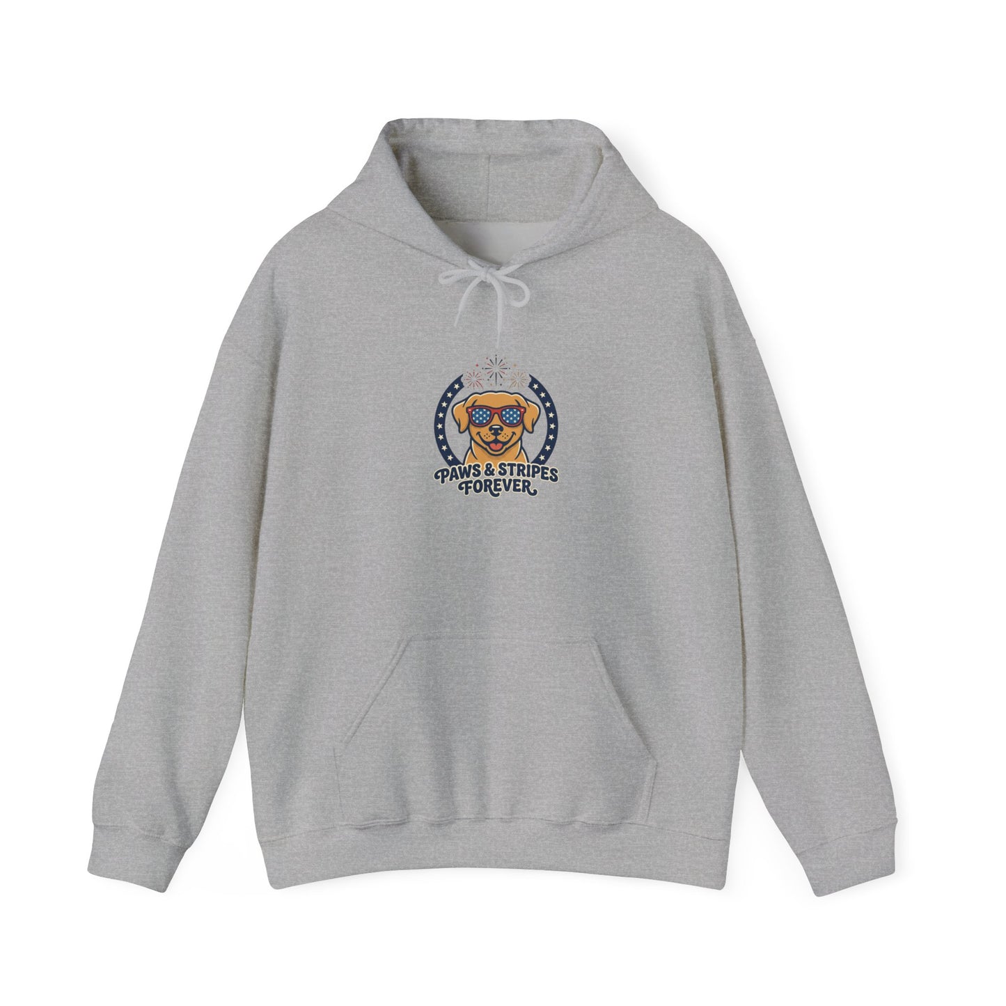 Retro Americana Pup Hoodie | 4th of July, vintage distressed patriotic palette