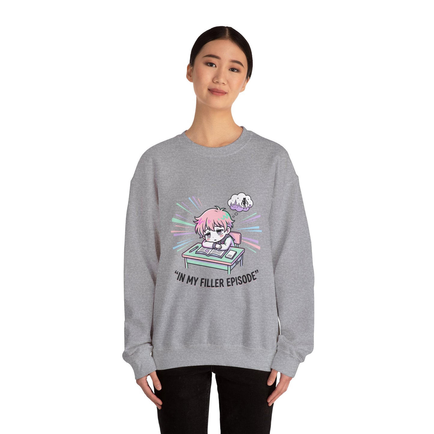 chibi manga panel crewneck sweatshirt | anime aesthetic, kawaii