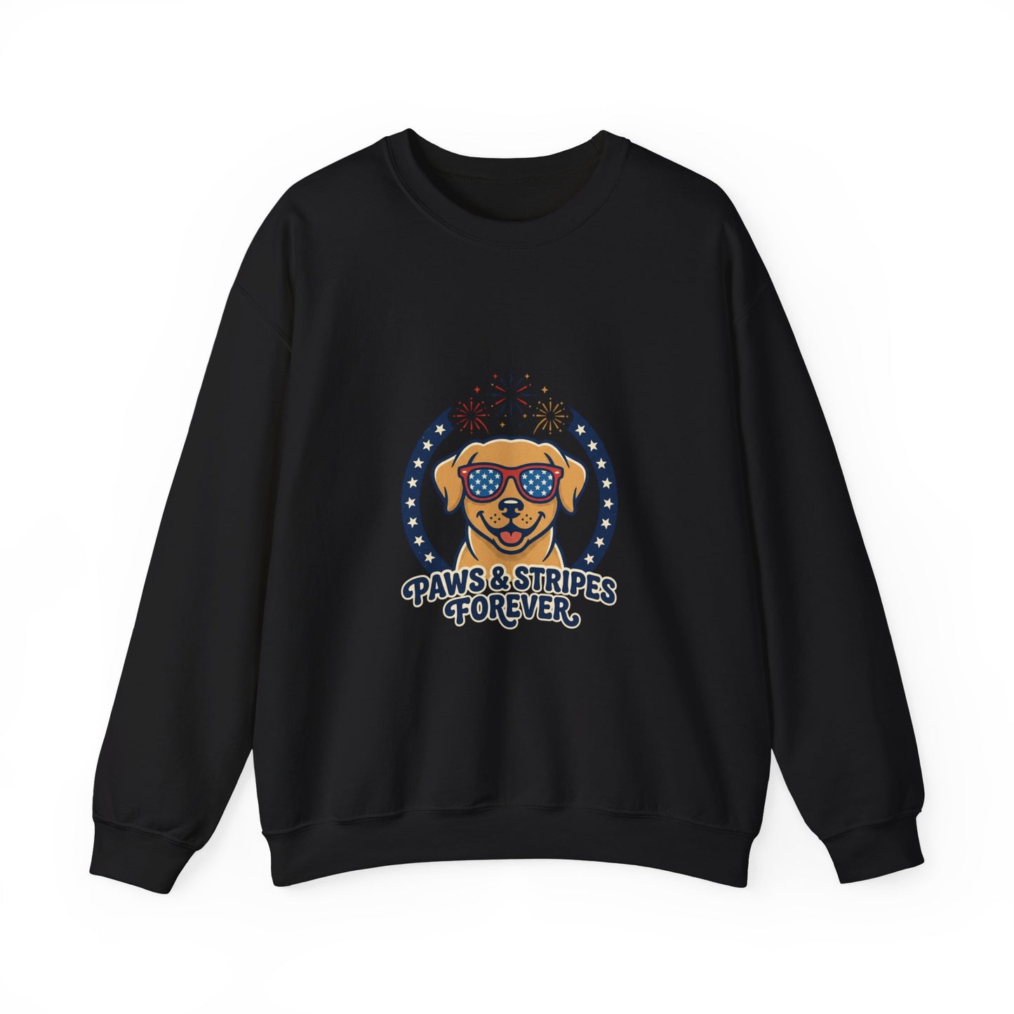 Paws & Stripes Forever Sweatshirt | Americana Retro, vintage distressed patriotic palette