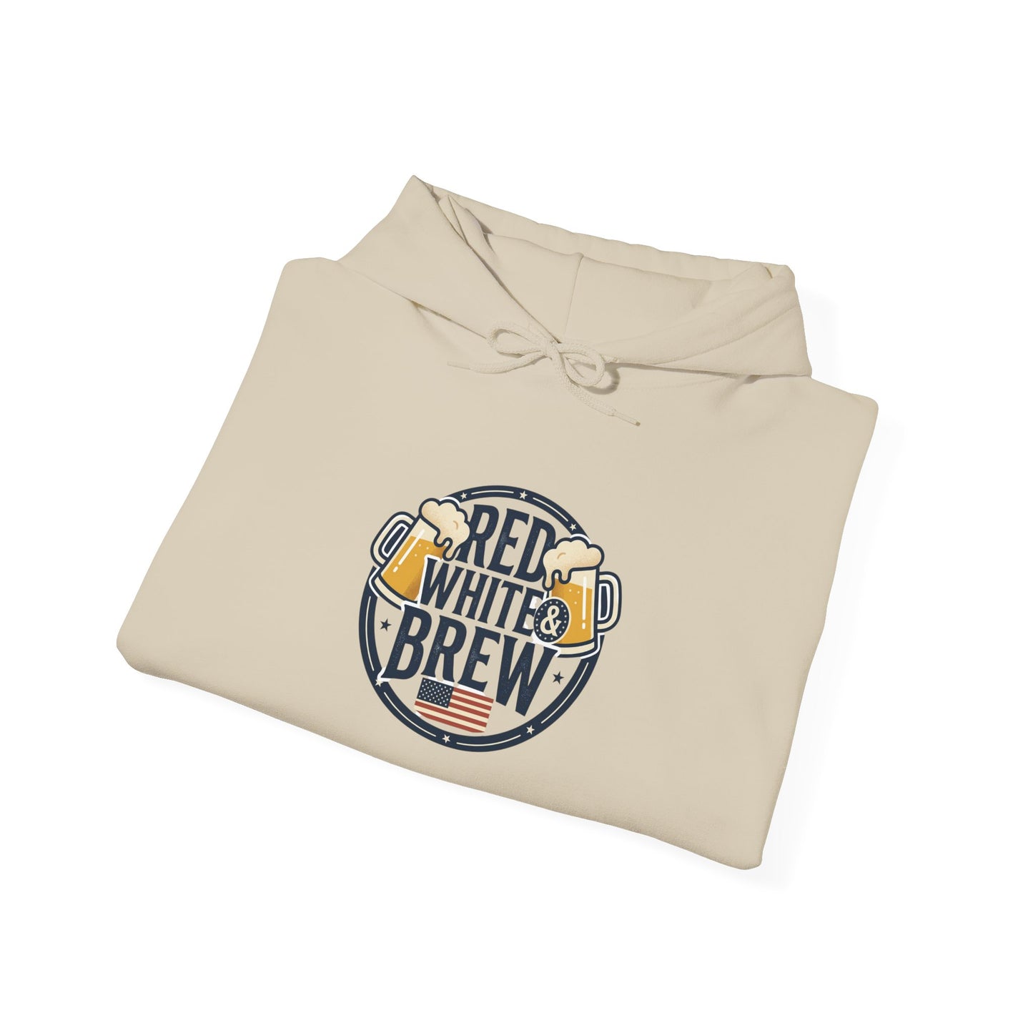 Red White Brew Hoodie | Americana, vintage distressed patriotic palette