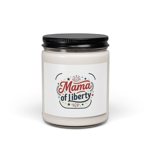 Mama of Liberty Candle, Americana 4th of July, Retro Patriotic Palette