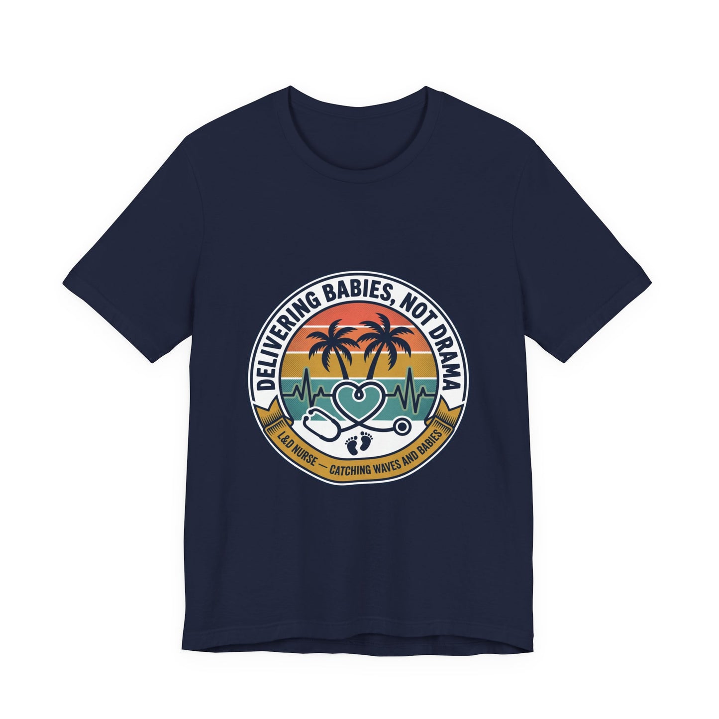 Retro Sunset Palm Badge Tee | Americana, vintage distressed 4th of July