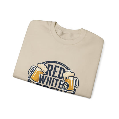 Red White & Brew Sweatshirt | Americana, Vintage Distressed, 4th of July
