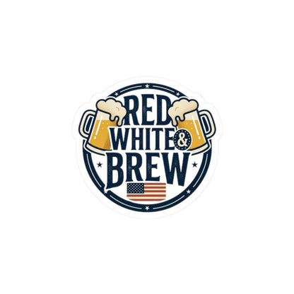Red White & Brew Kiss-Cut Sticker | Americana Retro, 4th of July