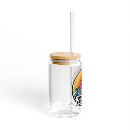 Sipper Glass - "Mama Needs a Beach Day" Tropical Palm Beach Tumbler, 16oz