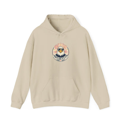 Retro Americana Eagle Hoodie | 4th of July, vintage distressed patriotic palette