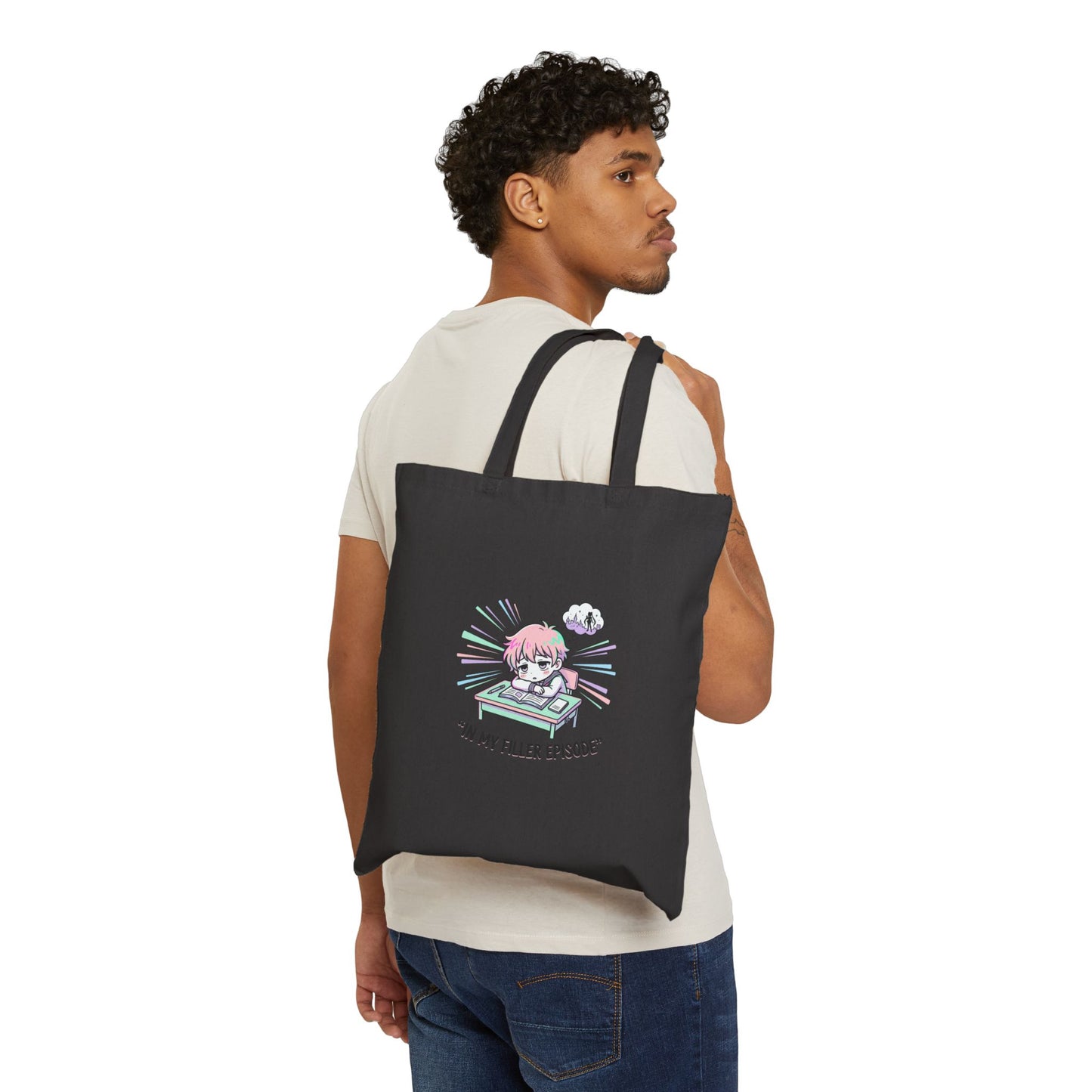 chibi anime character tote | kawaii manga panel, pastel magical-girl aesthetic