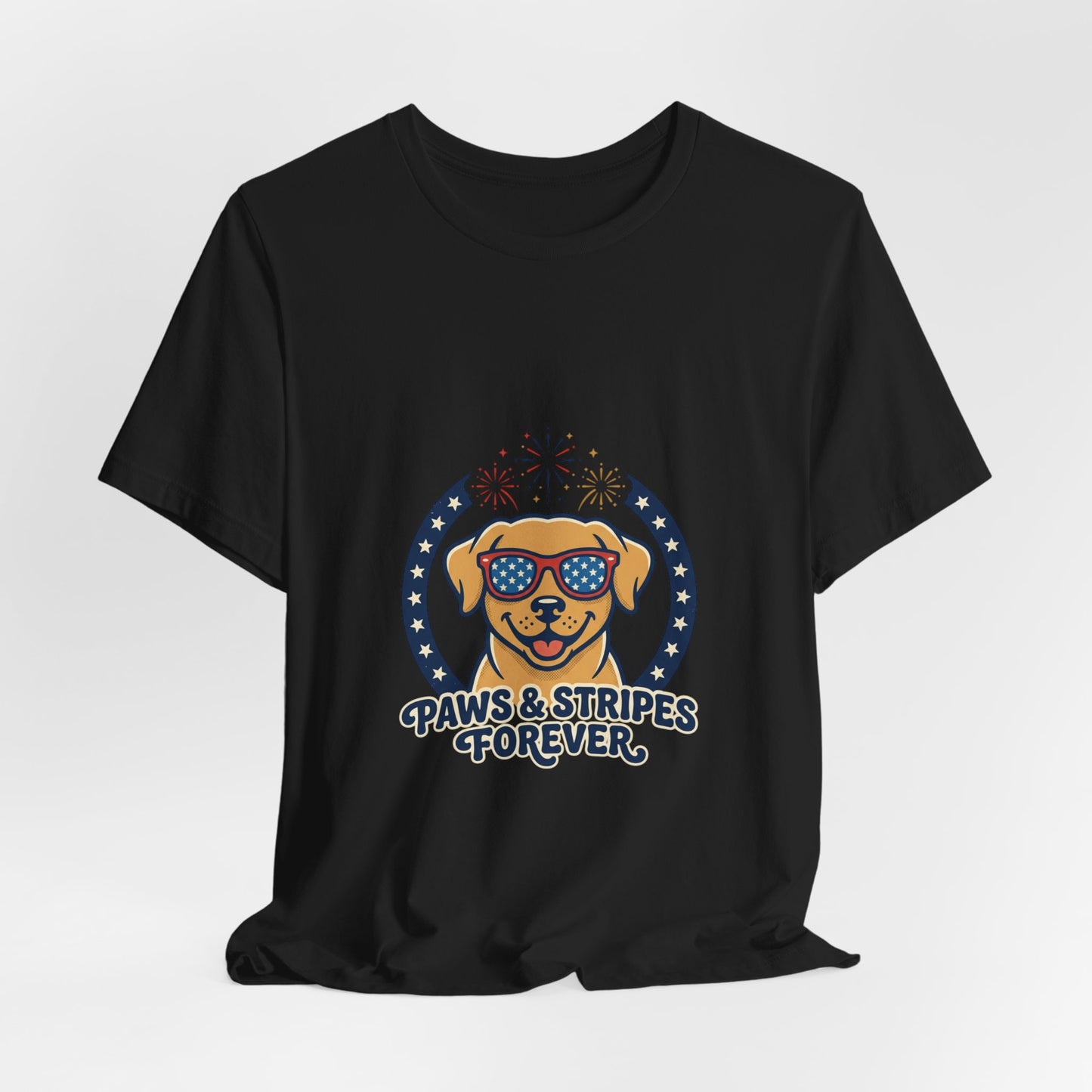 Paws & Stripes Forever Tee | Americana Retro 4th of July, Vintage Patriotic Palette
