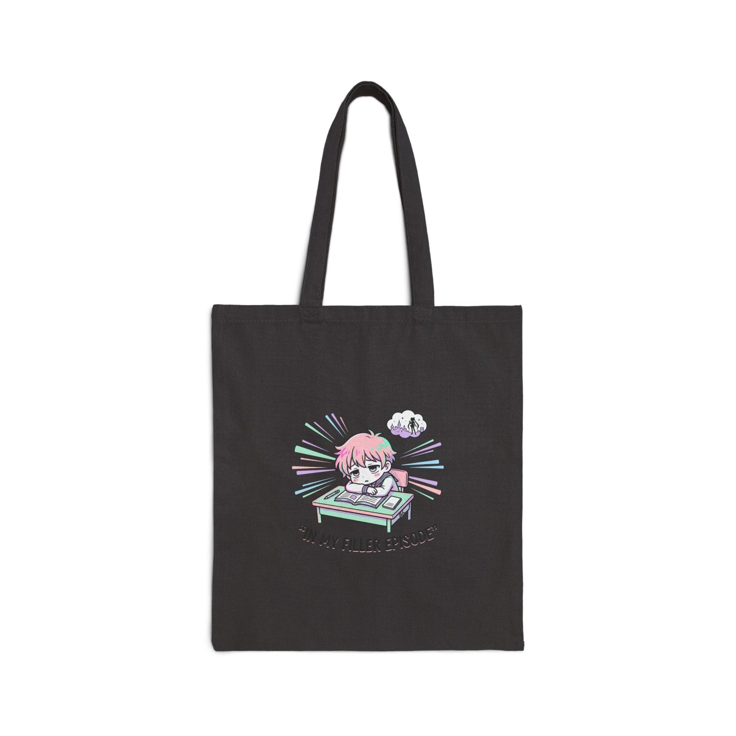 chibi anime character tote | kawaii manga panel, pastel magical-girl aesthetic