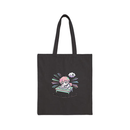 chibi anime character tote | kawaii manga panel, pastel magical-girl aesthetic