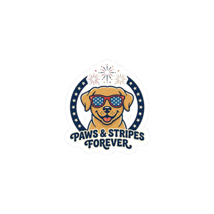 Paws & Stripes Forever Sticker | Americana 4th of July, Retro Patriotic Palette