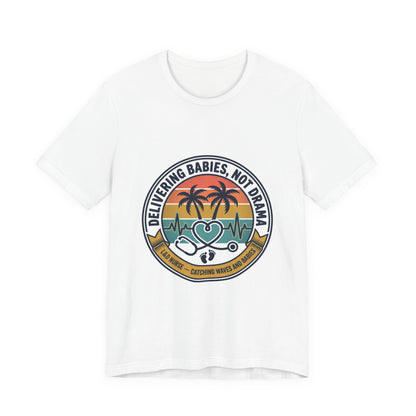 Retro Sunset Palm Badge Tee | Americana, vintage distressed 4th of July