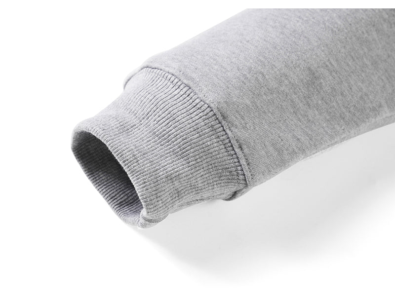 Oversize solid half-zip fleece pullover hoodie