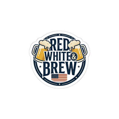Red White & Brew Kiss-Cut Sticker | Americana Retro, 4th of July