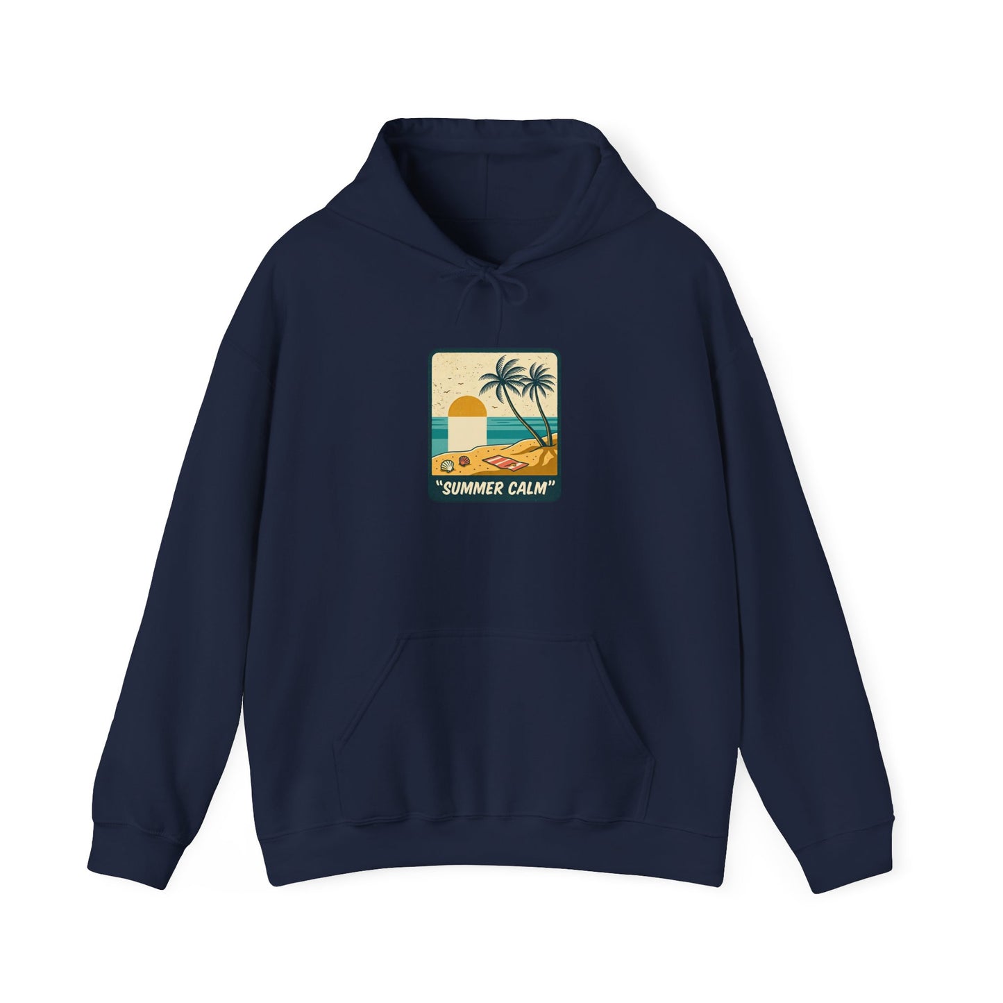 Vintage Summer Beach Patch Hoodie | Americana, Retro Patriotic Palette