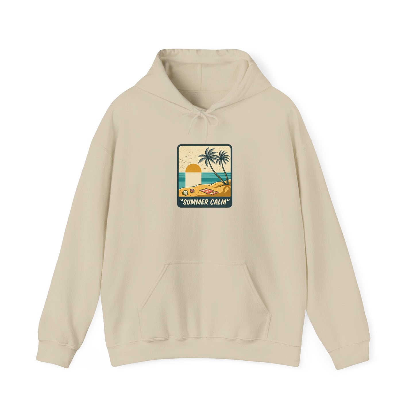 Vintage Summer Beach Patch Hoodie | Americana, Retro Patriotic Palette