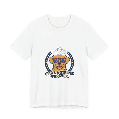 Paws & Stripes Forever Tee | Americana Retro 4th of July, Vintage Patriotic Palette