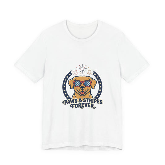 Paws & Stripes Forever Tee | Americana Retro 4th of July, Vintage Patriotic Palette