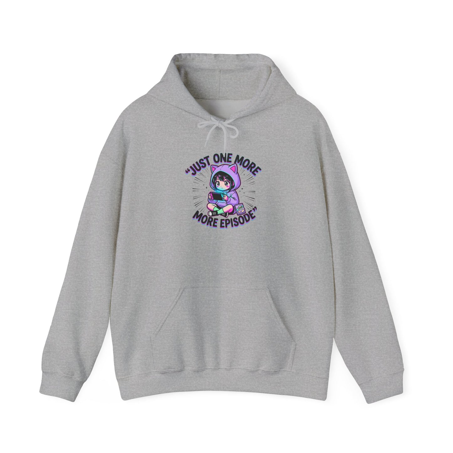 Just One More Episode anime aesthetic Hoodie | chibi kawaii, manga panel art