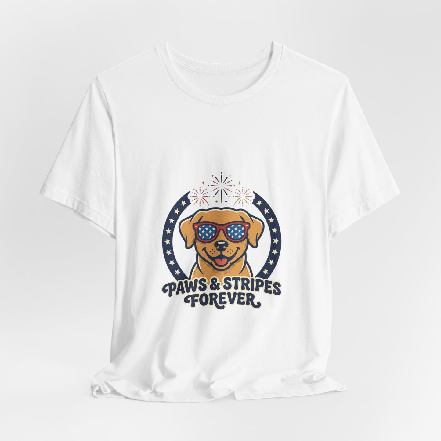 Paws & Stripes Forever Tee | Americana Retro 4th of July, Vintage Patriotic Palette