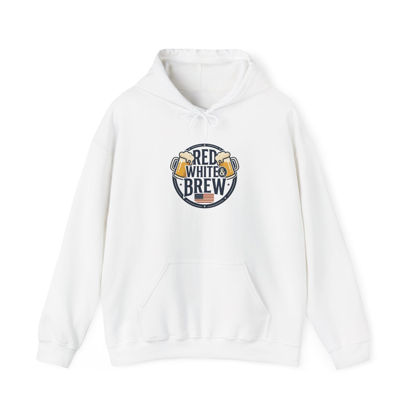 Red White Brew Hoodie | Americana, vintage distressed patriotic palette