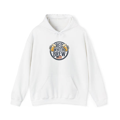 Red White Brew Hoodie | Americana, vintage distressed patriotic palette