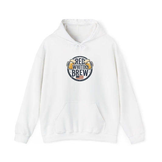 Red White Brew Hoodie | Americana, vintage distressed patriotic palette