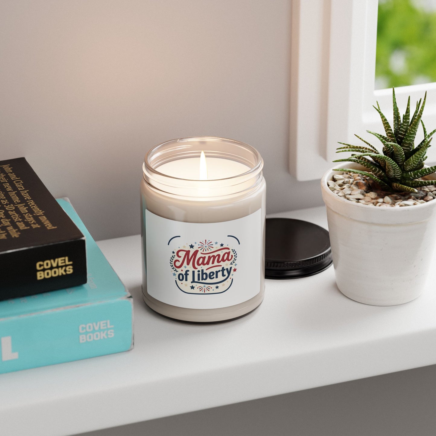 Mama of Liberty Candle, Americana 4th of July, Retro Patriotic Palette