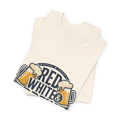Red White & Brew Tee | Americana, vintage distressed summer BBQ shirt