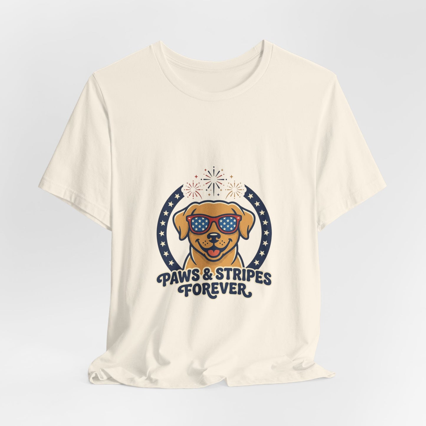 Paws & Stripes Forever Tee | Americana Retro 4th of July, Vintage Patriotic Palette